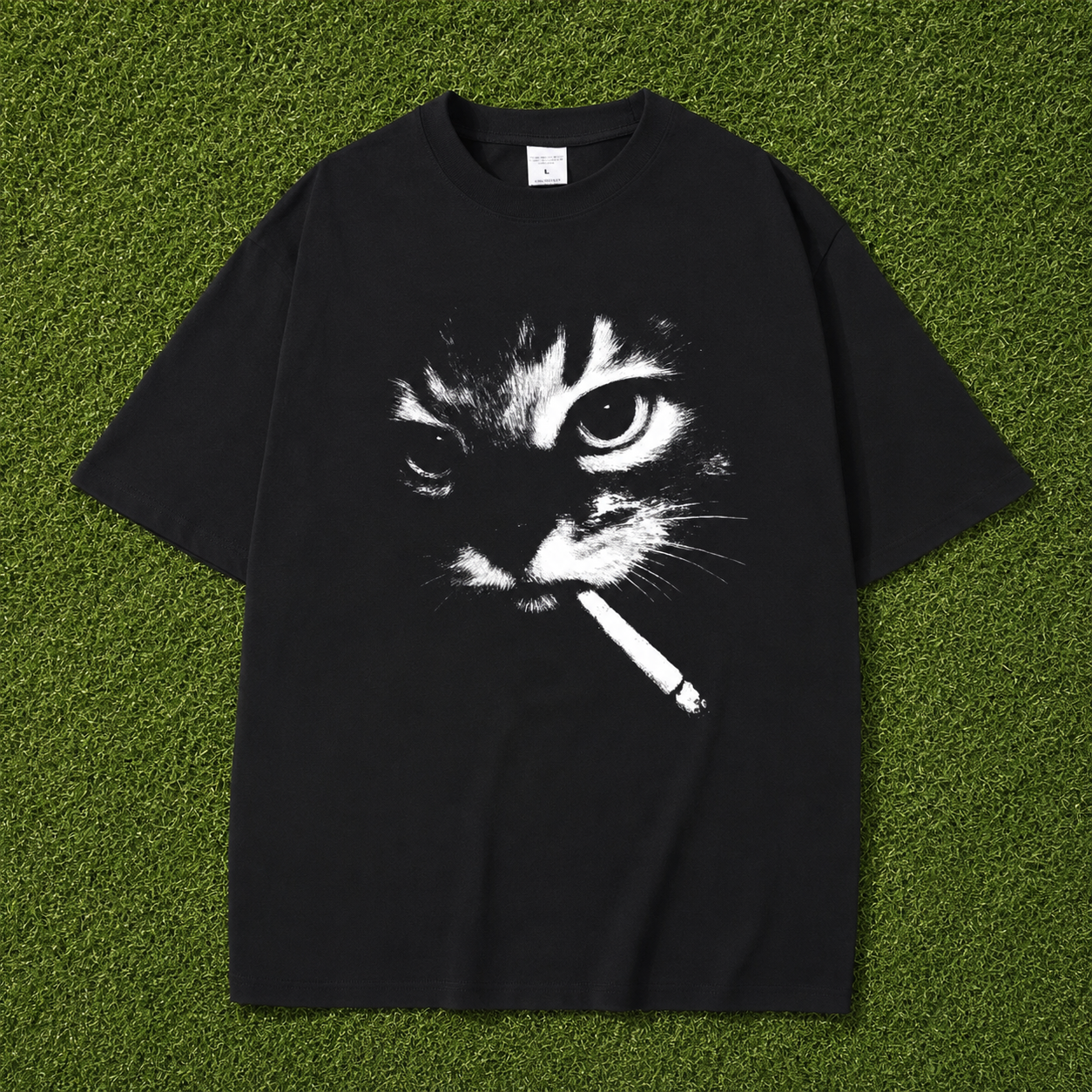 Smoking Cat Graphic Tee